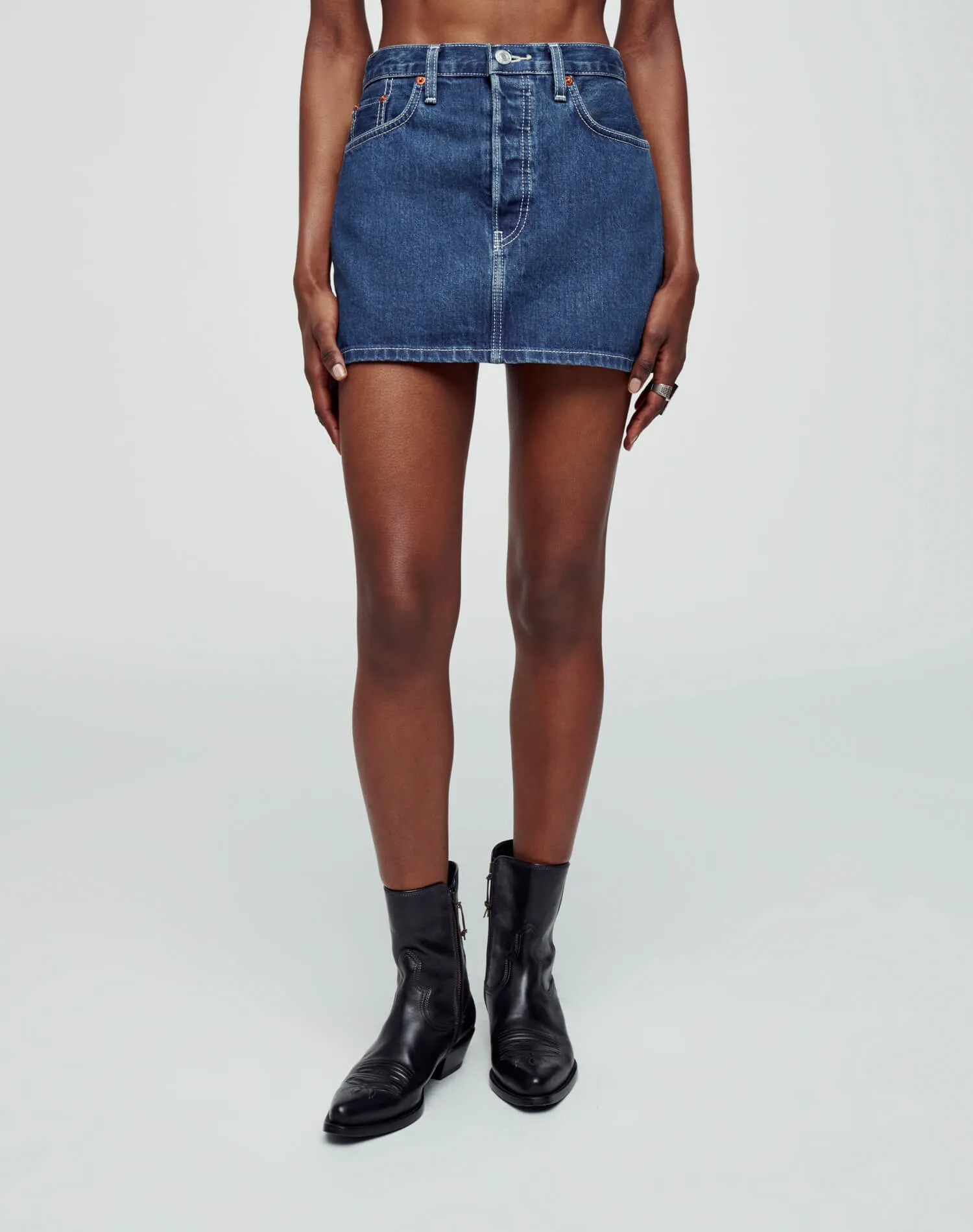 90s Mini Skirt - Iron Blue sold by Re/Done product image thumbnail 3