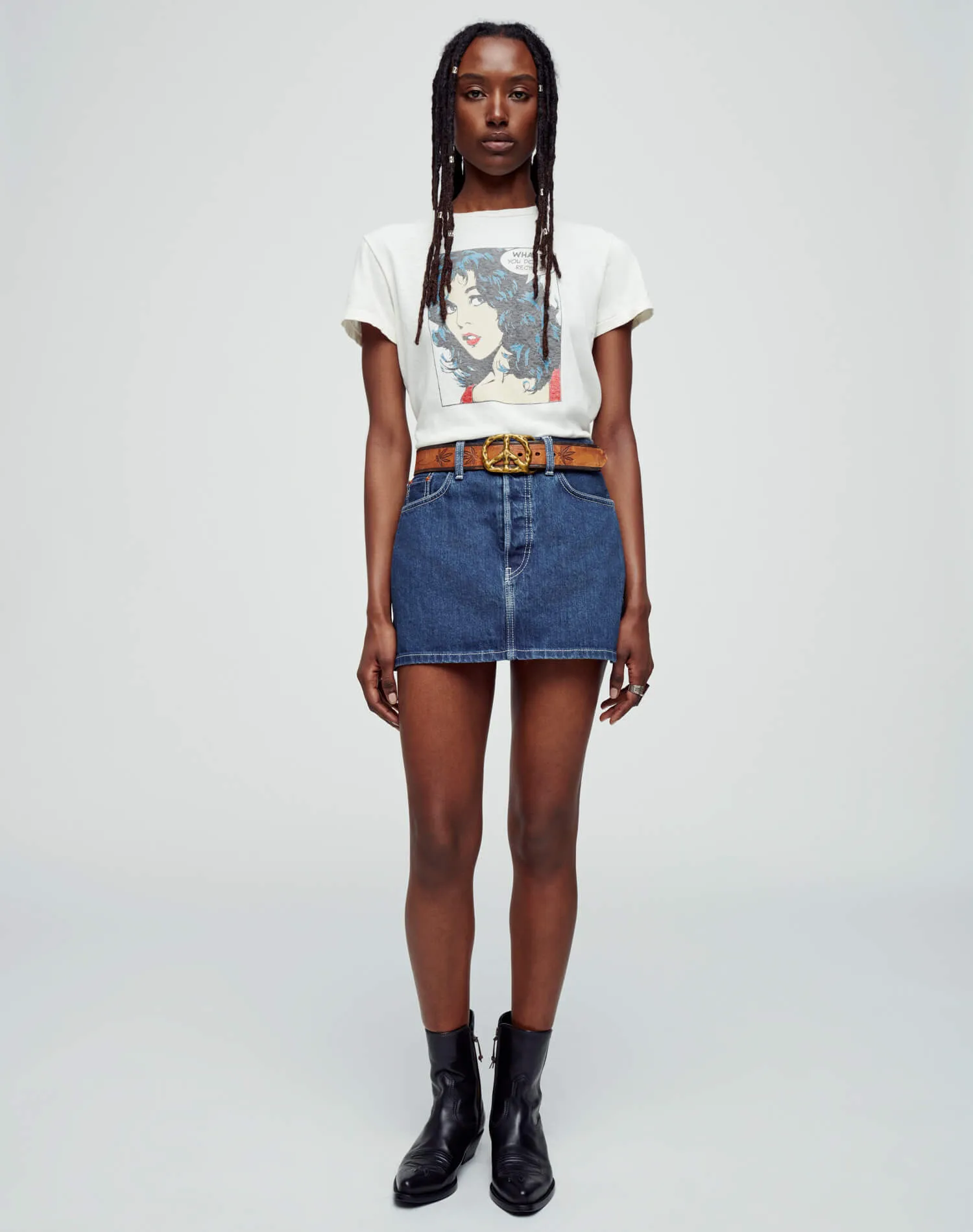 90s Mini Skirt - Iron Blue sold by Re/Done product image thumbnail 4