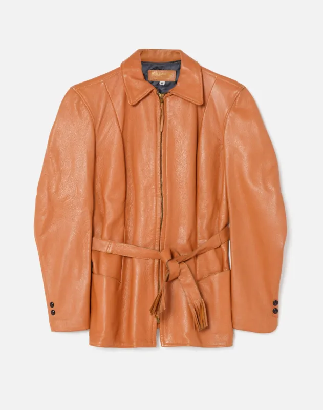 50s Belted Leather Jacket - #14 sold by Re/Done