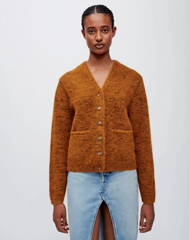 60s V Neck Cardigan - Marled Ginger made by Re/Done