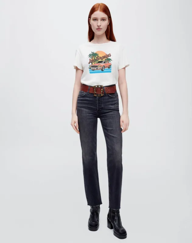 Classic "LA Drive" Tee - Vintage White sold by Re/Done