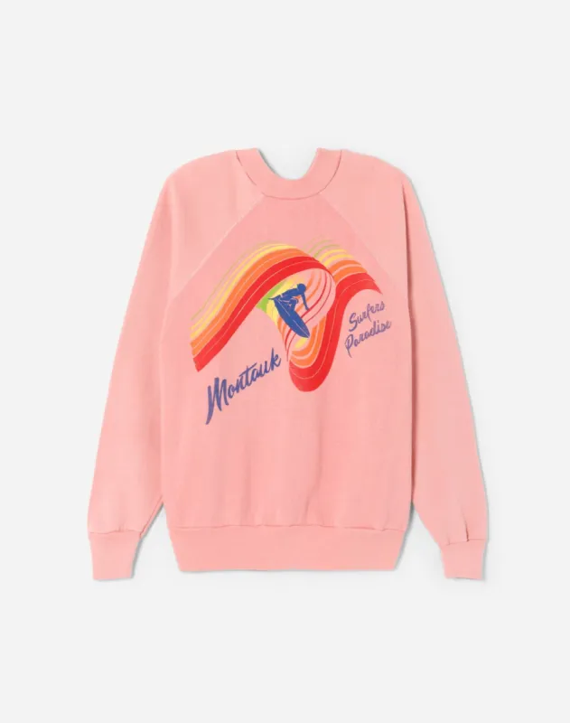 Upcycled "Montauk" Sweatshirt - Light Pink made by Re/Done