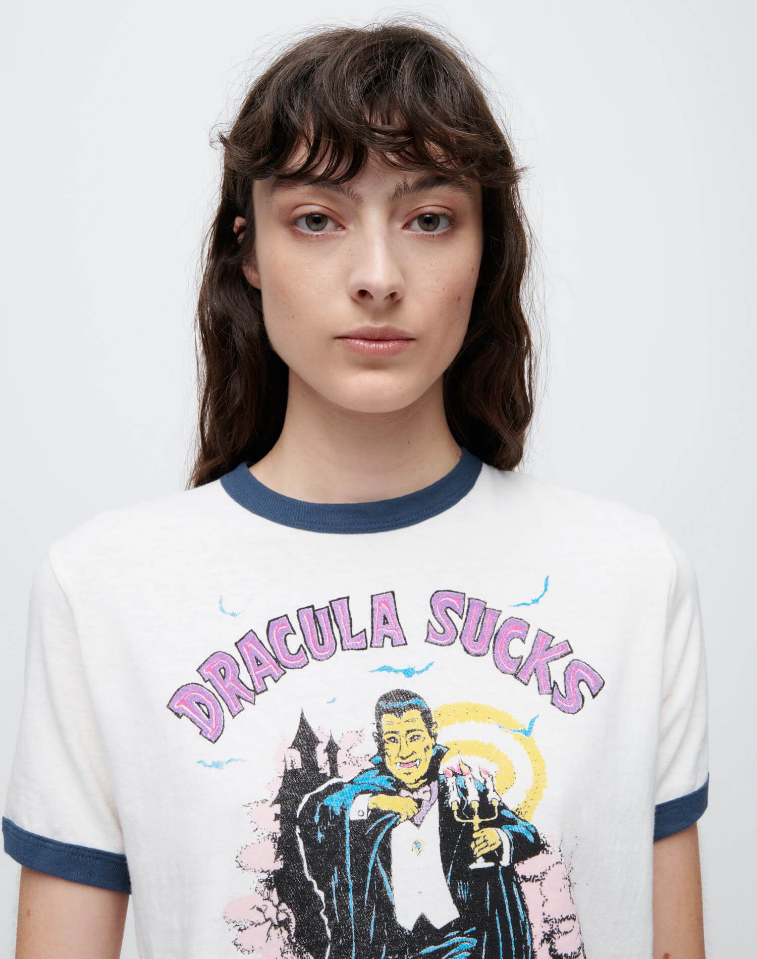 Ringer "Dracula Sucks" Tee - Vintage Ivory with Midnight sold by Re/Done product image thumbnail 3