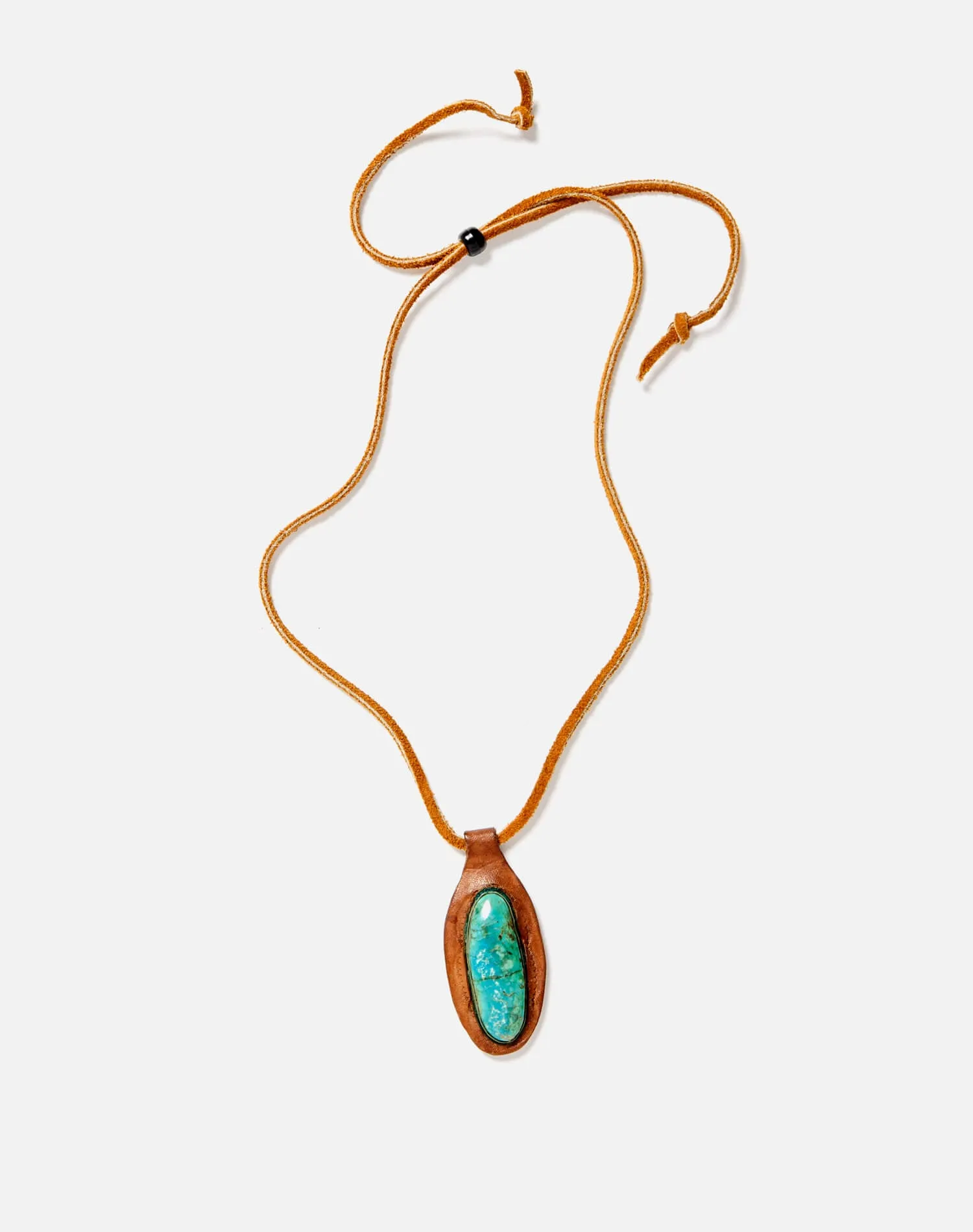 70s Leather and Montezuma Turquoise Necklace sold by Re/Done product image thumbnail 3