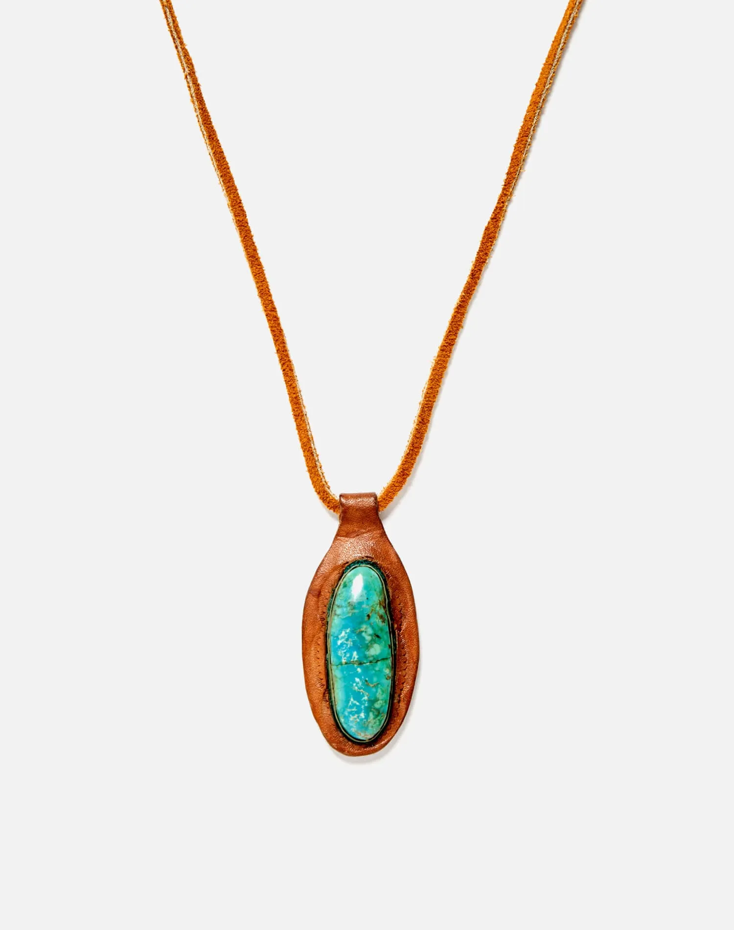 70s Leather and Montezuma Turquoise Necklace sold by Re/Done