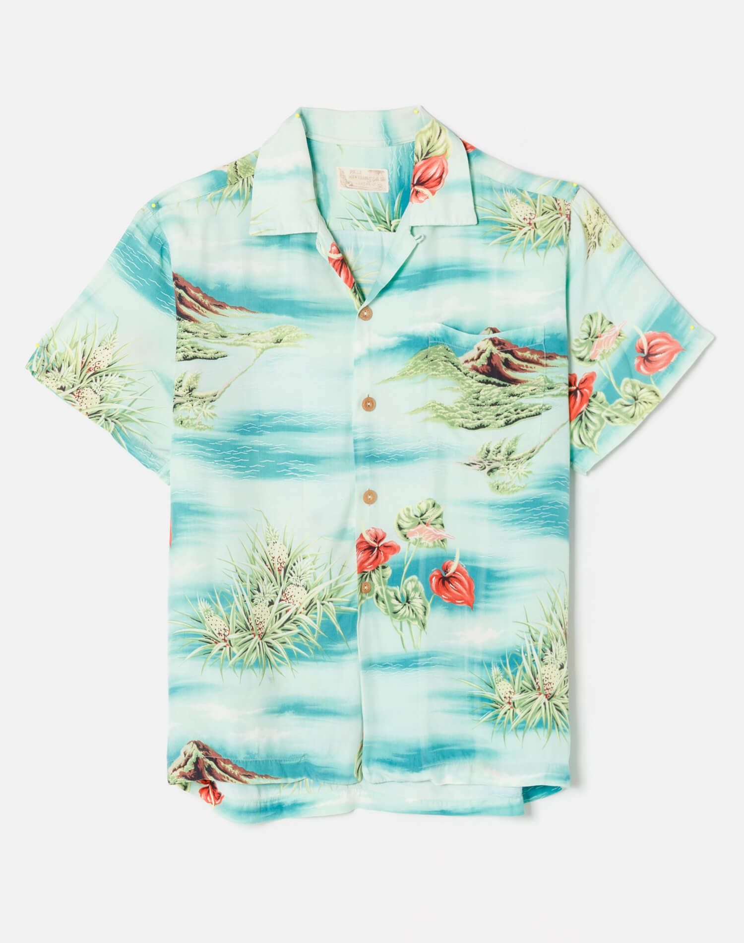 60s Blue Floral Hawaiian Shirt - #4 sold by Re/Done