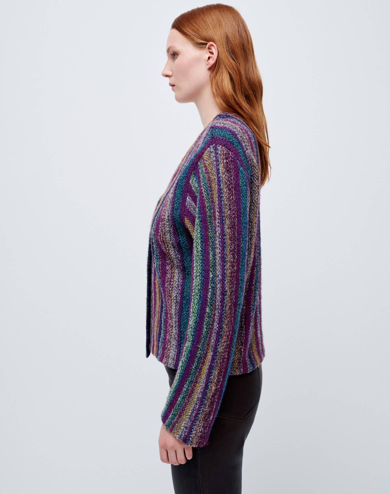 50s V Neck Cardigan - Plum Multi sold by Re/Done product image thumbnail 5