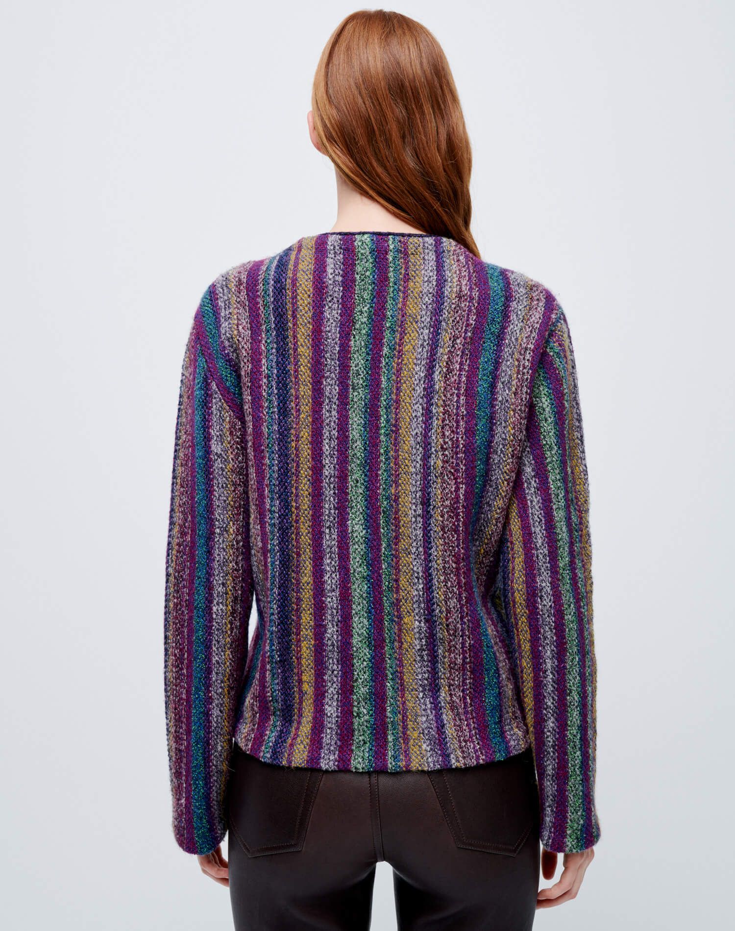 50s V Neck Cardigan - Plum Multi sold by Re/Done product image thumbnail 6