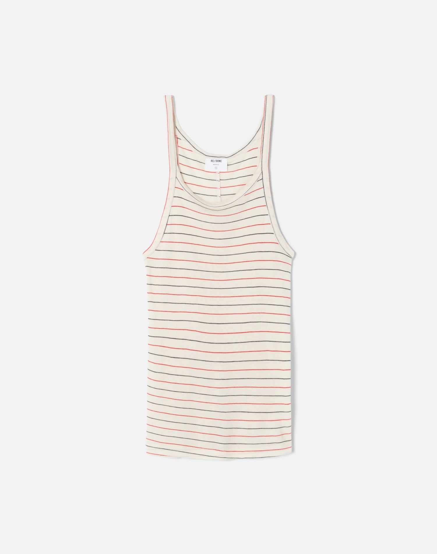 Ribbed Tank - Red Blue Stripe sold by Re/Done