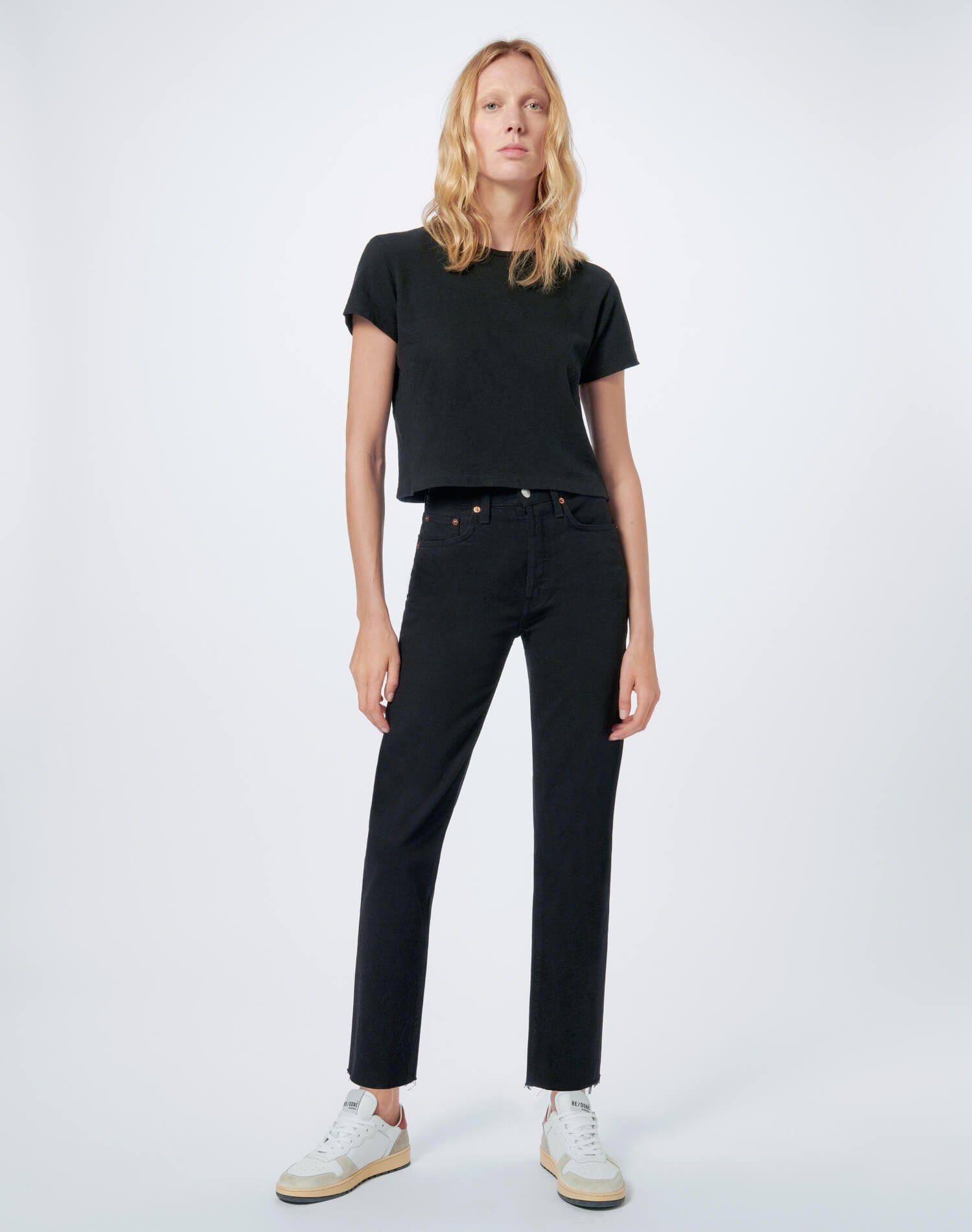 Comfort Stretch High Rise Stove Pipe - Jet Black sold by Re/Done product image thumbnail 2