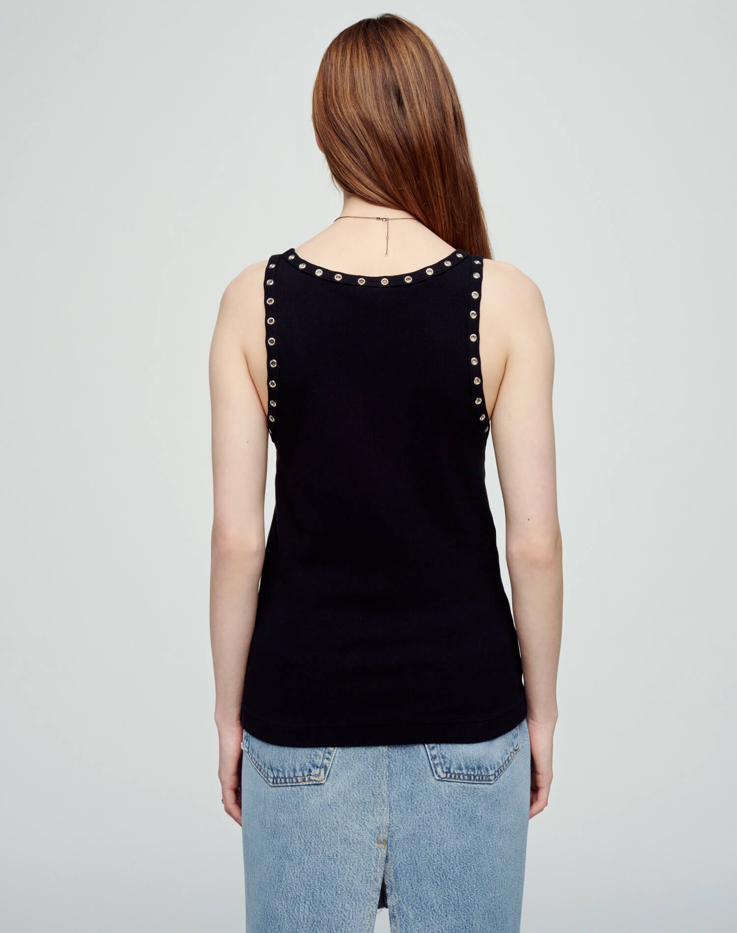 Eyelet Tank - Black sold by Re/Done product image thumbnail 6