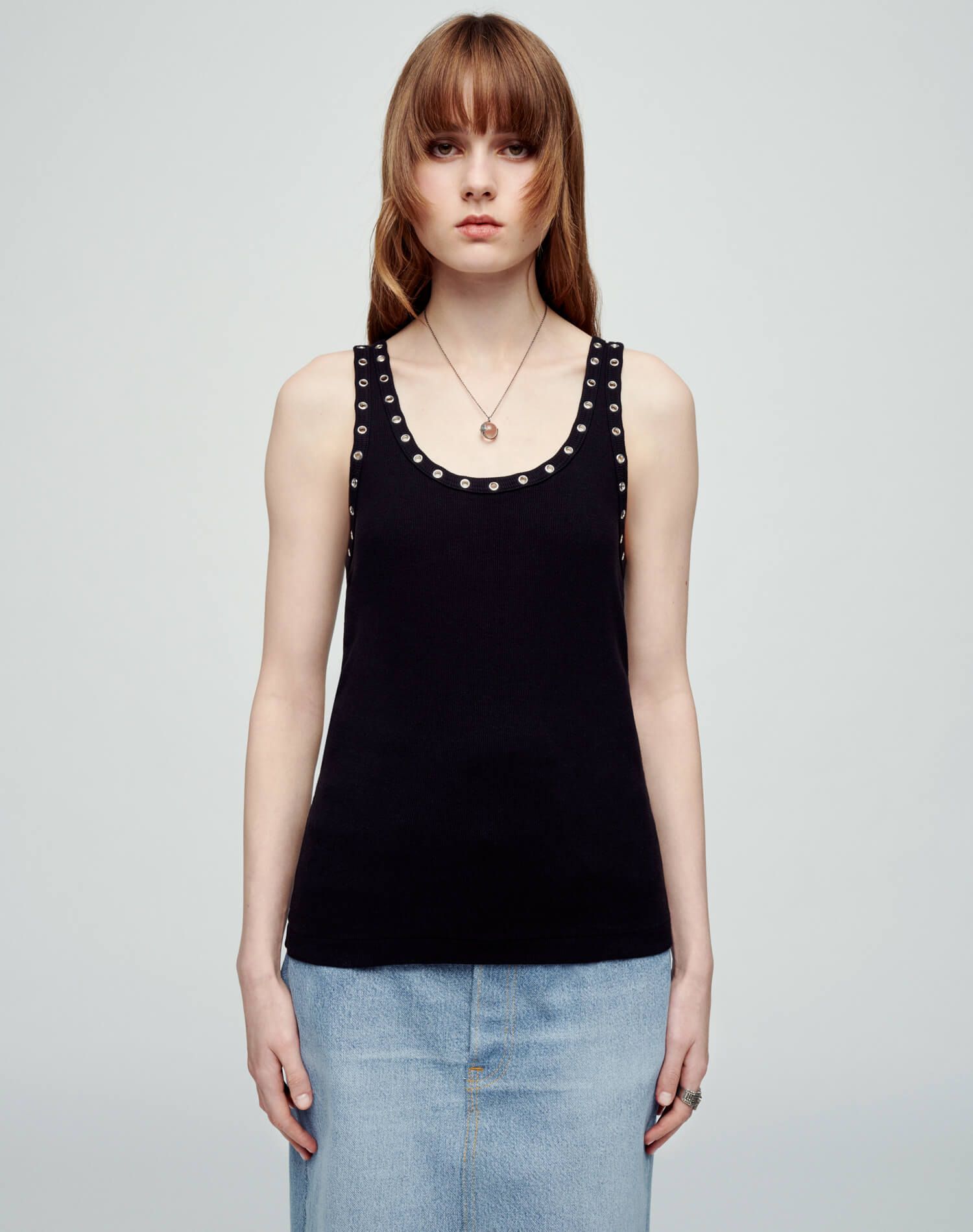 Eyelet Tank - Black sold by Re/Done product image thumbnail 4