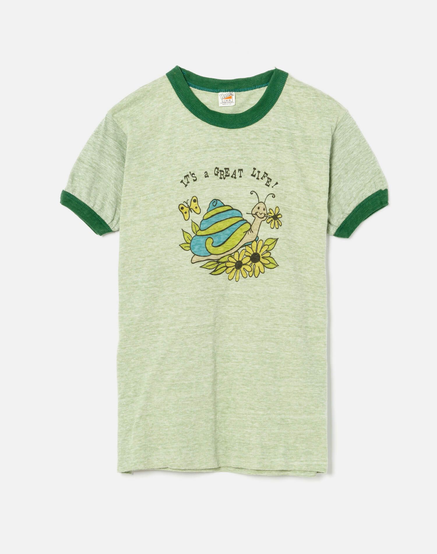 Vintage 1970s "It's A Great Life" Snail Shirt - #16 sold by Re/Done