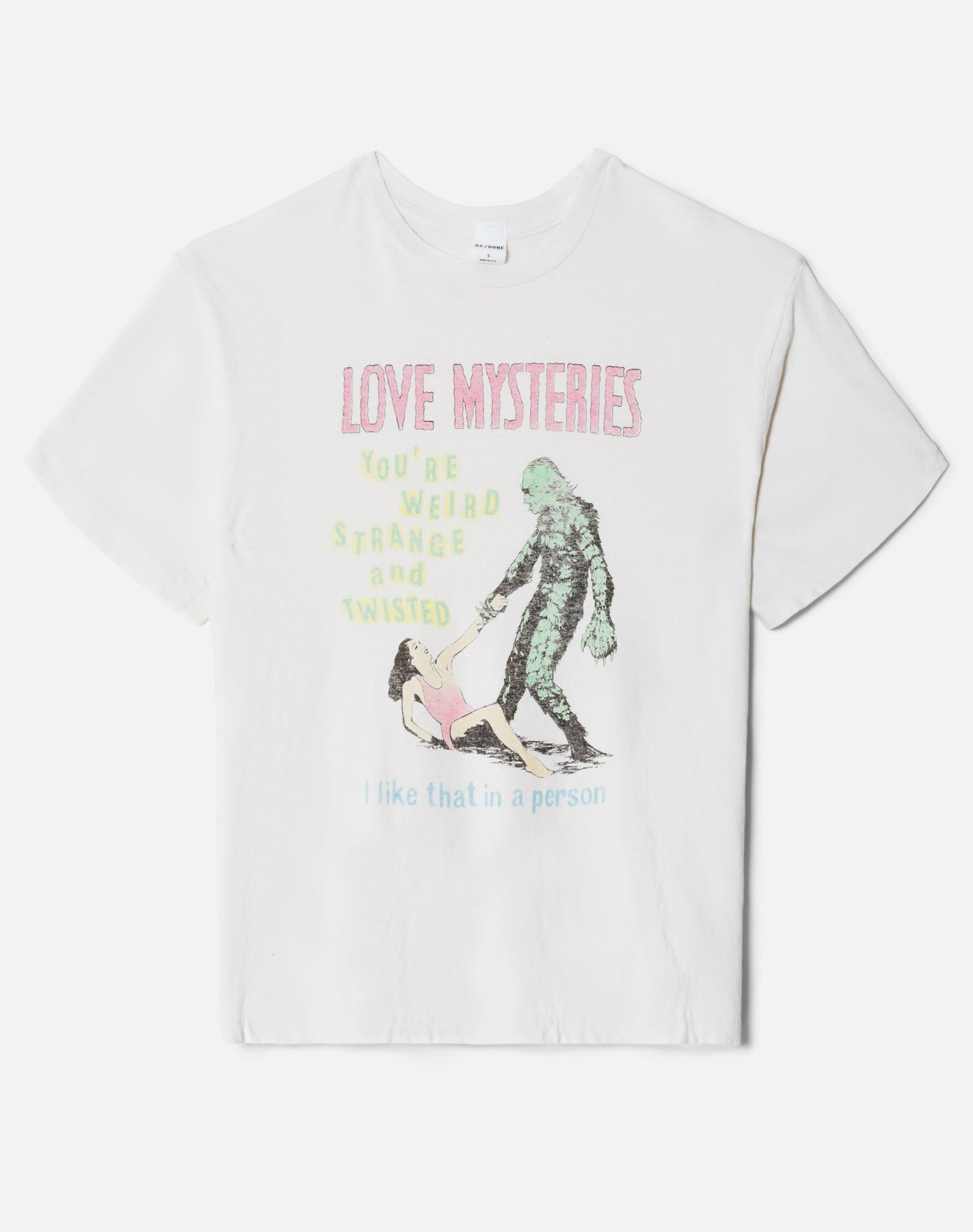 90s Easy "Love Mysteries" Tee - Vintage White sold by Re/Done