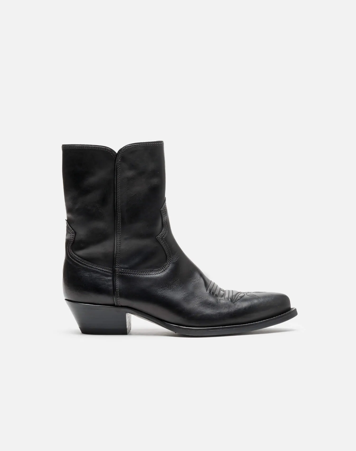 Western Boot - Black Leather sold by Re/Done