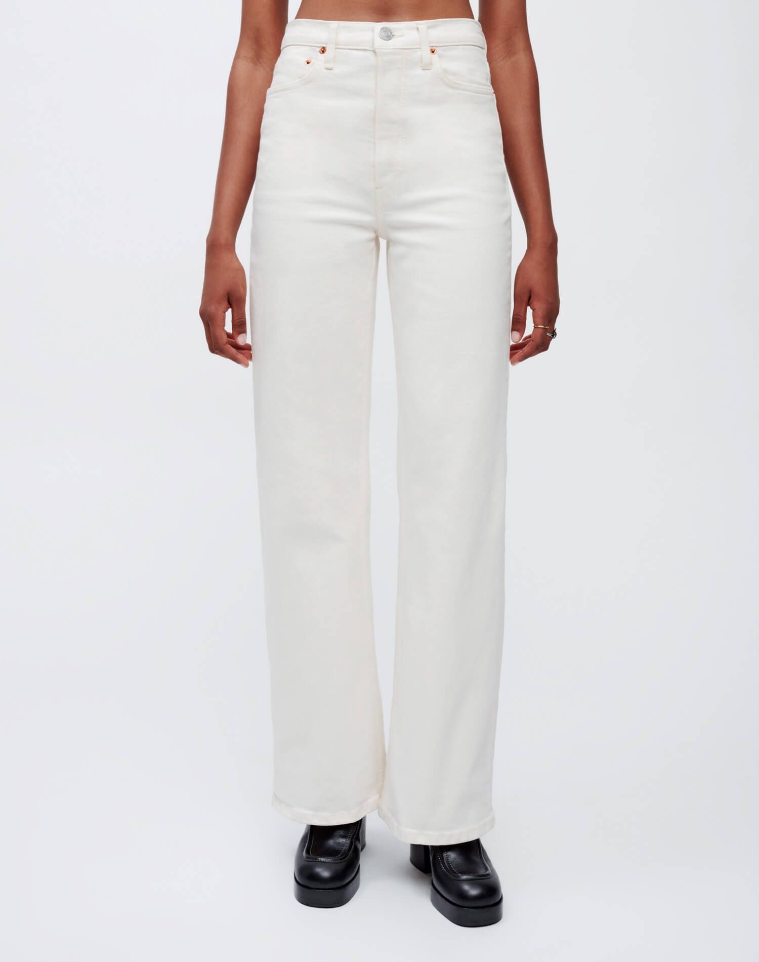 Comfort Stretch Ultra High Rise Wide Leg - Vintage White sold by Re/Done