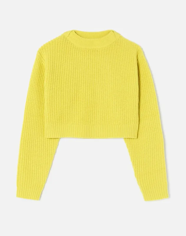 Cropped Boatneck Pullover - Lime sold by Re/Done
