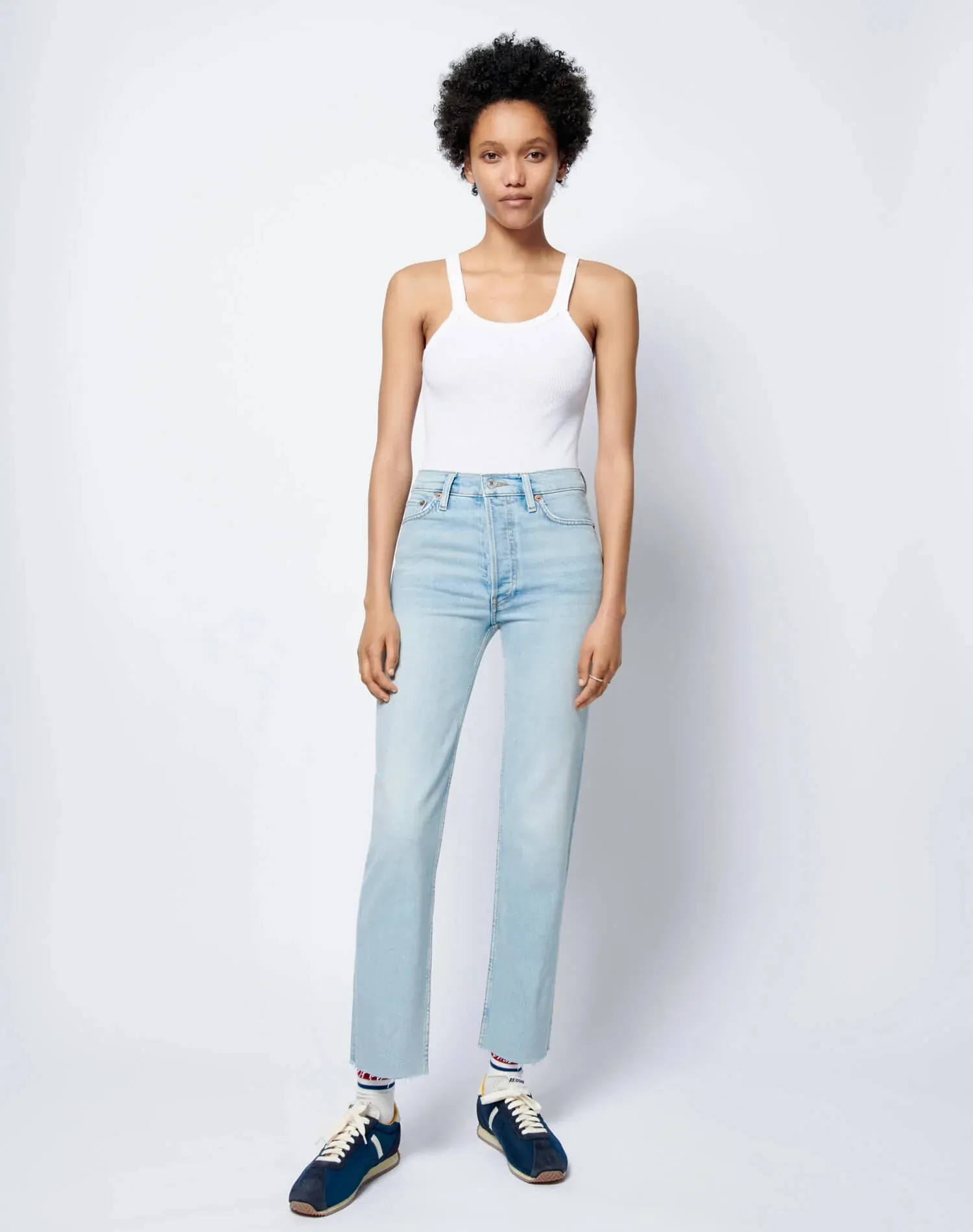 Ribbed Tank Bodysuit - Optic White sold by Re/Done product image thumbnail 5