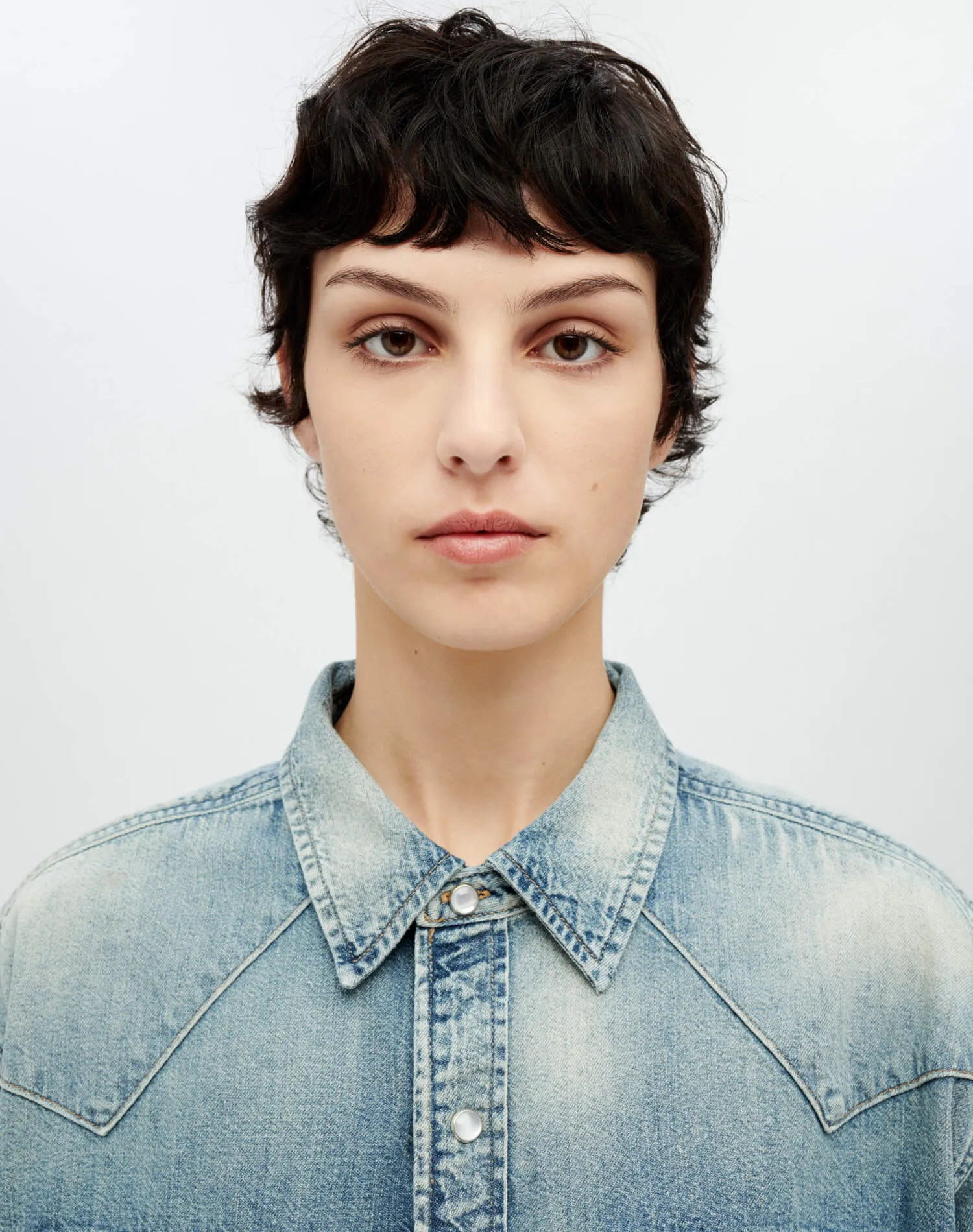 Oversized Western Shirt - Distressed Indigo sold by Re/Done product image thumbnail 3