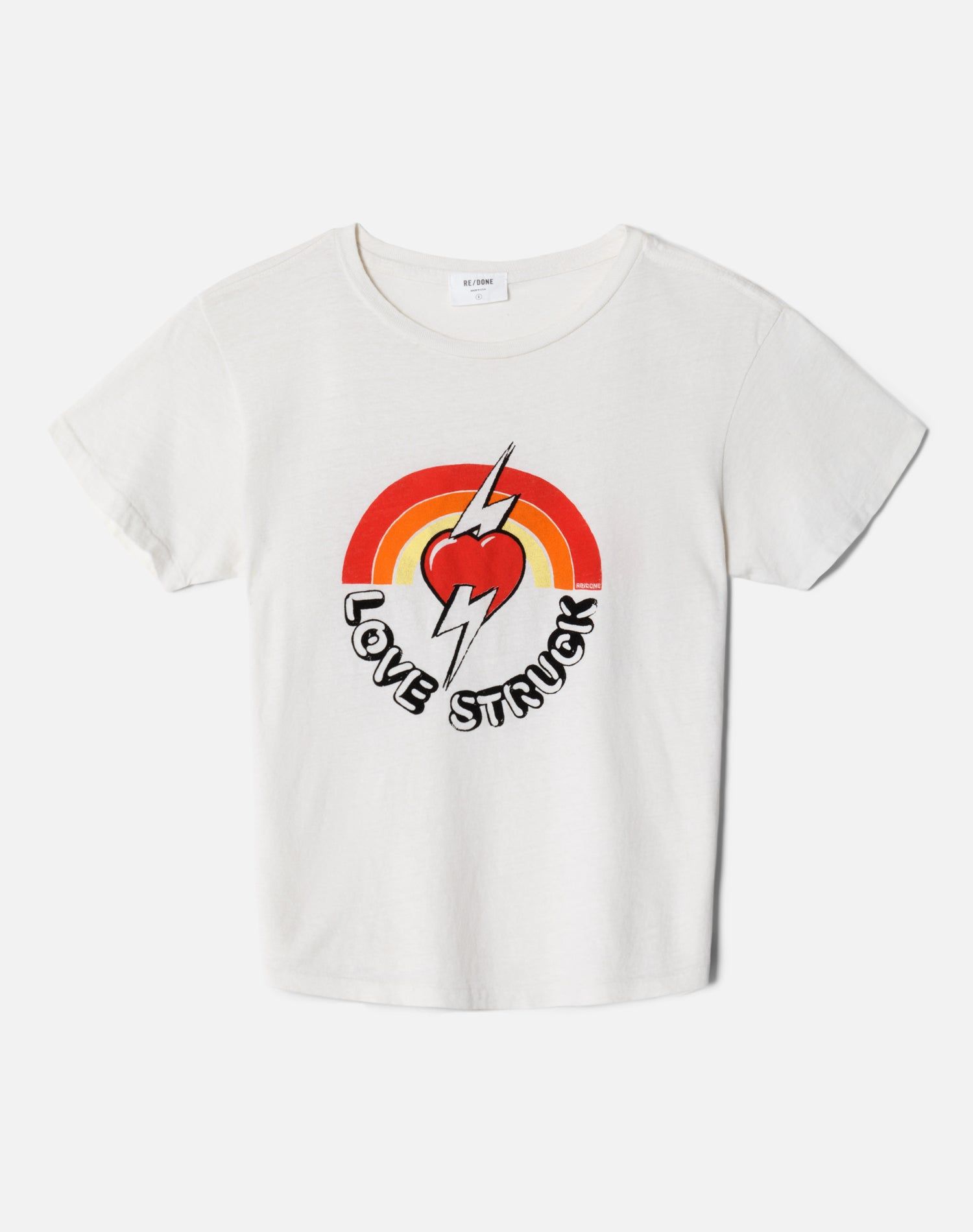 Classic "Love Struck" Graphic Tee - Vintage White sold by Re/Done