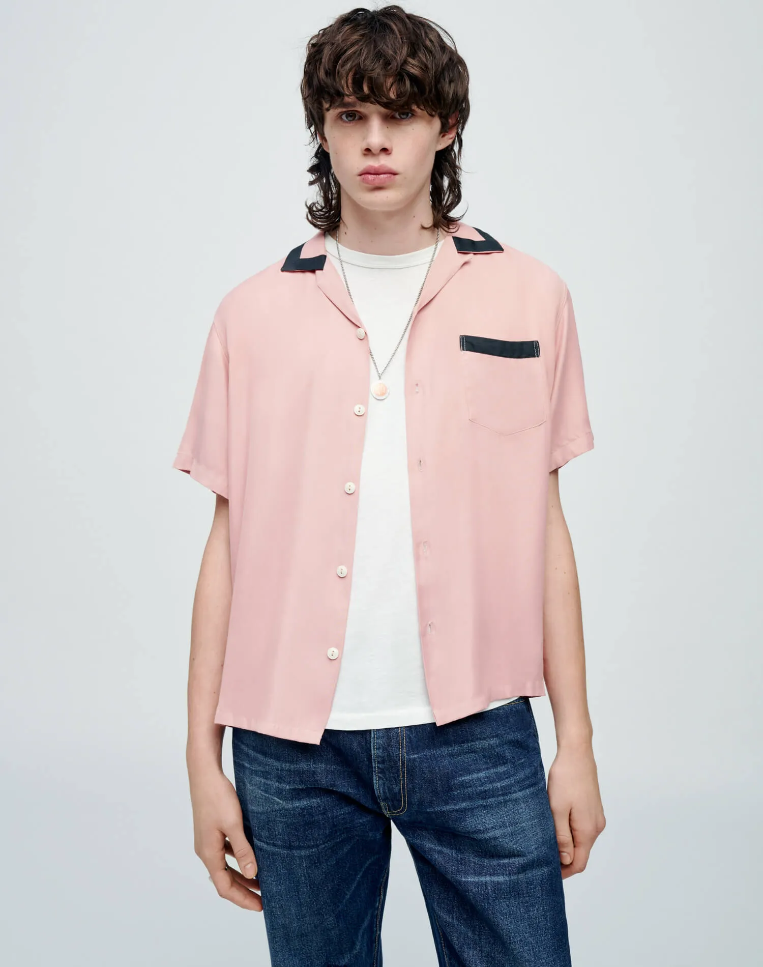 Striker Bowling Shirt - Pink/Black sold by Re/Done product image thumbnail 3