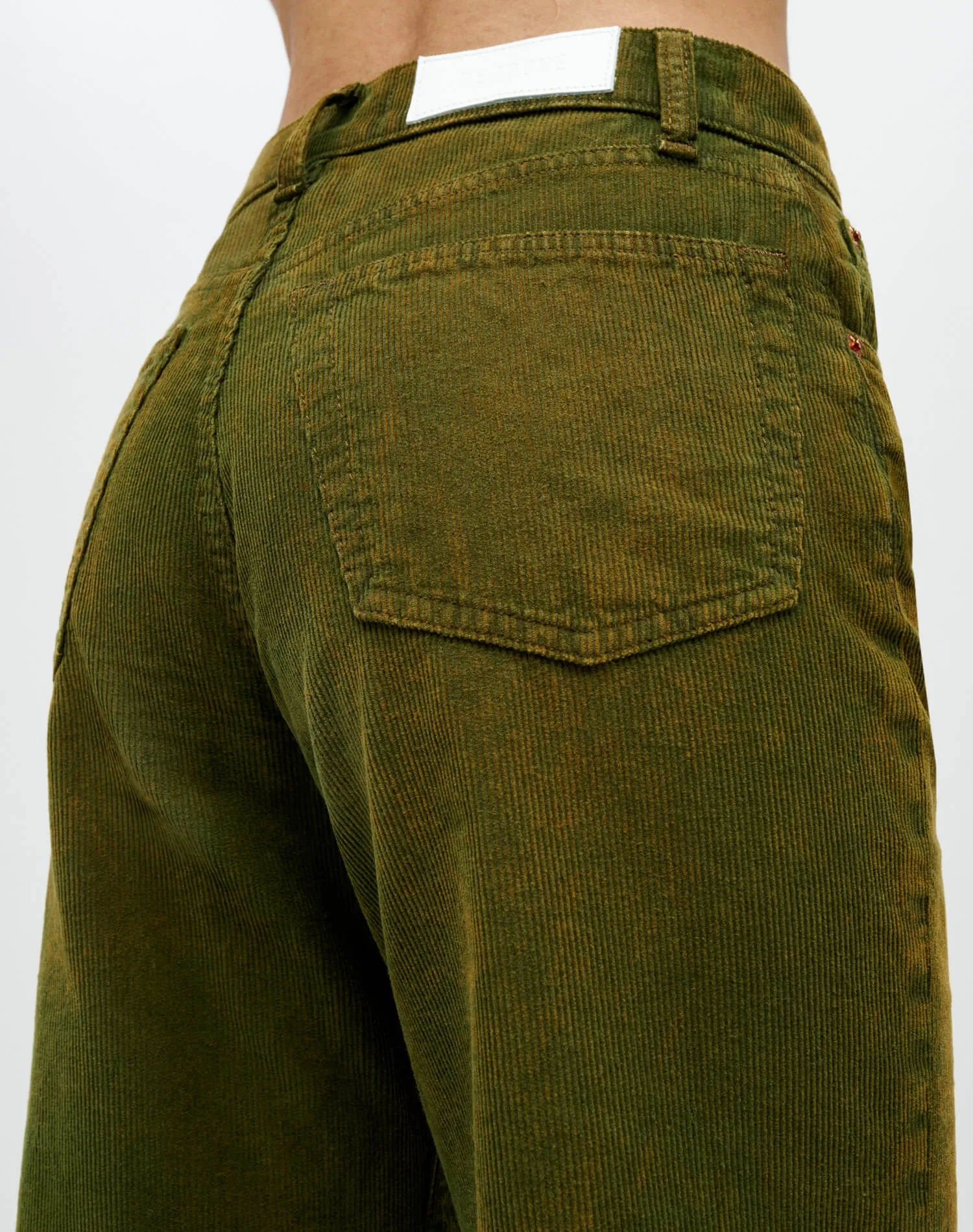 Corduroy High Rise Wide Leg Crop - Distressed Fern Cord sold by Re/Done product image thumbnail 5