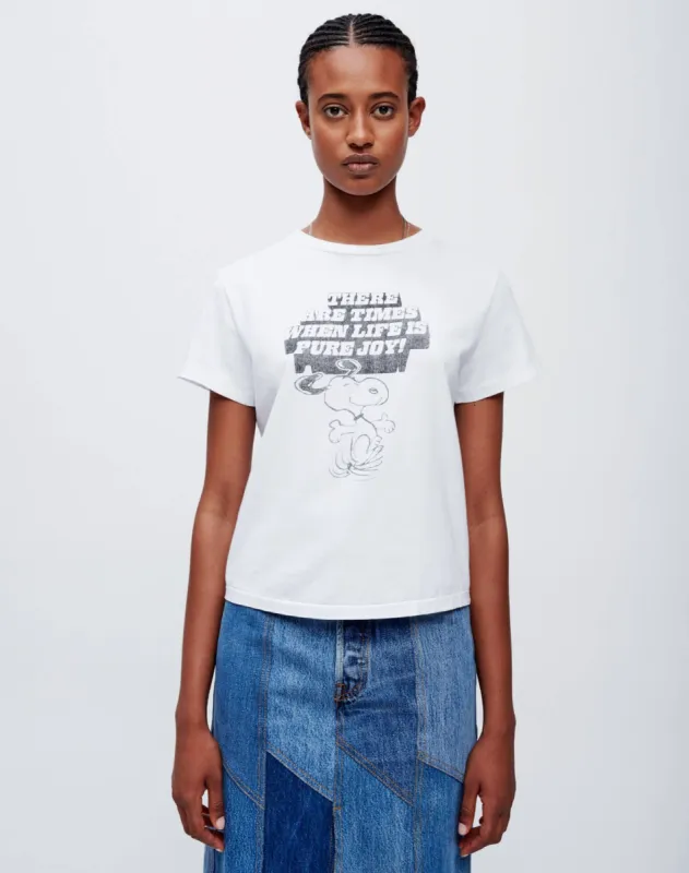 Classic "Snoopy Pure Joy" Tee - Vintage White sold by Re/Done
