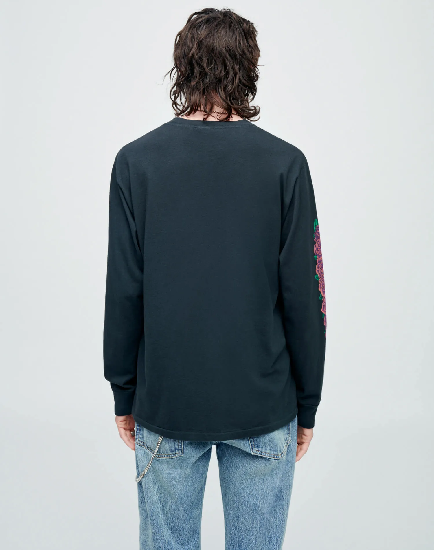 Loose Long Sleeve "Cosmic Rose" - Aged Black sold by Re/Done product image thumbnail 5