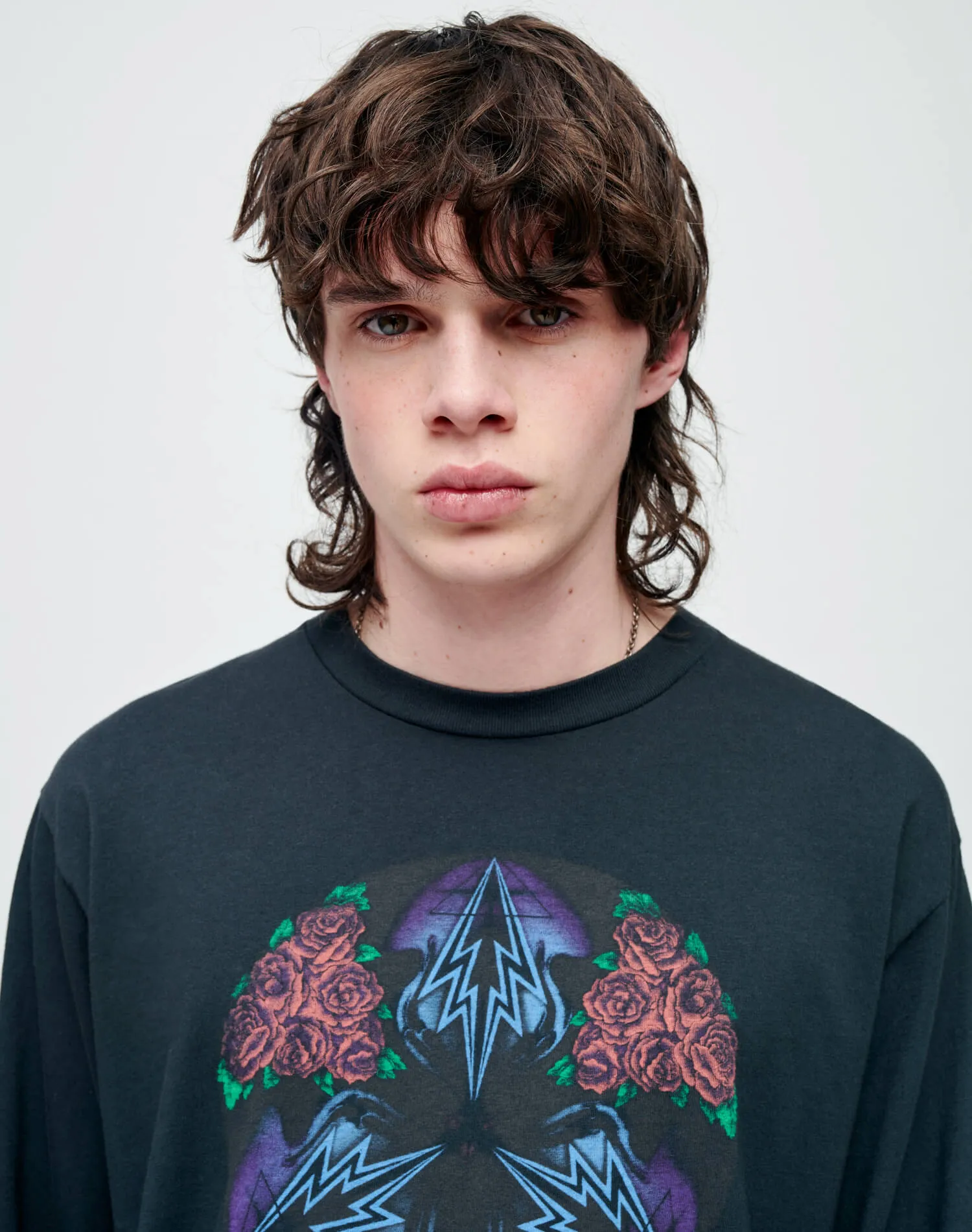 Loose Long Sleeve "Cosmic Rose" - Aged Black sold by Re/Done product image thumbnail 3