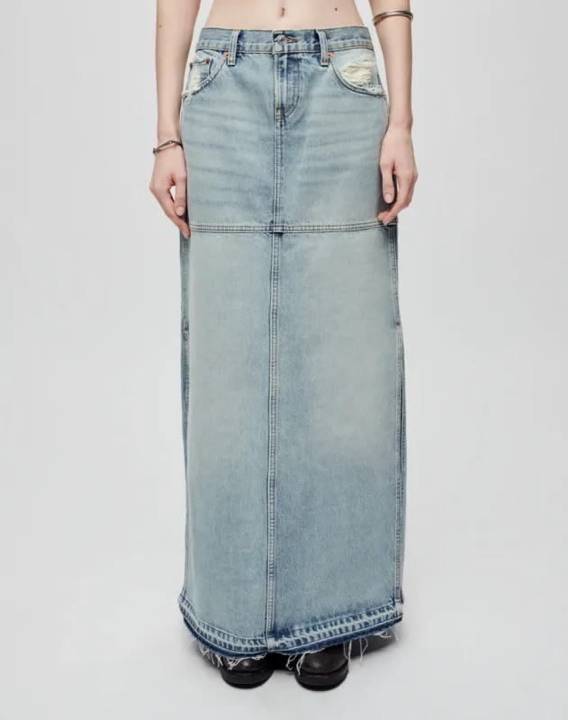 Mid Rise Split Skirt - Ripped Tide made by Re/Done