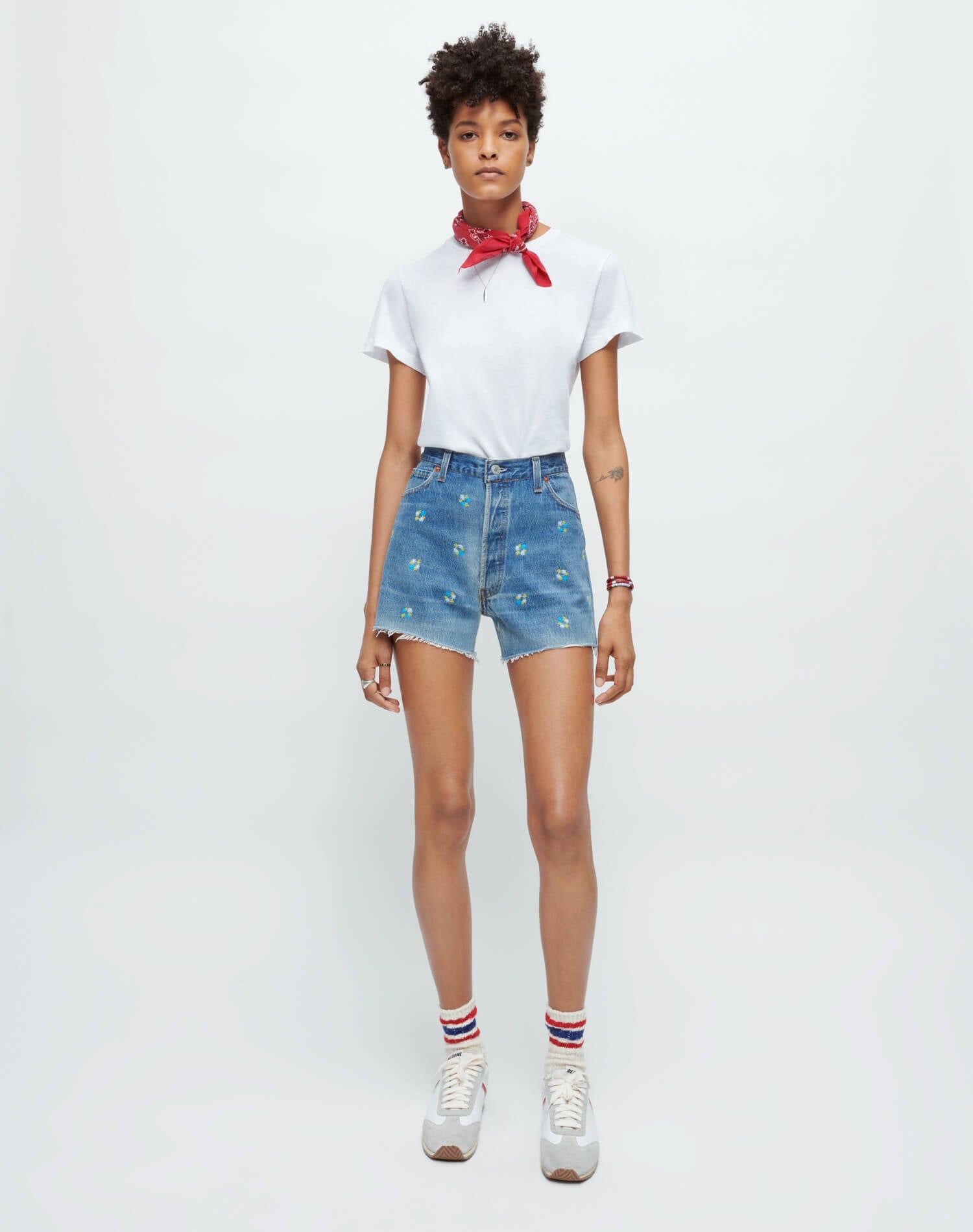 Levi's High Rise Short - Floral Indigo sold by Re/Done product image thumbnail 4