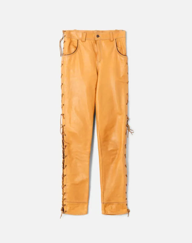 70s Flannel Lined Leather Pants made by Re/Done