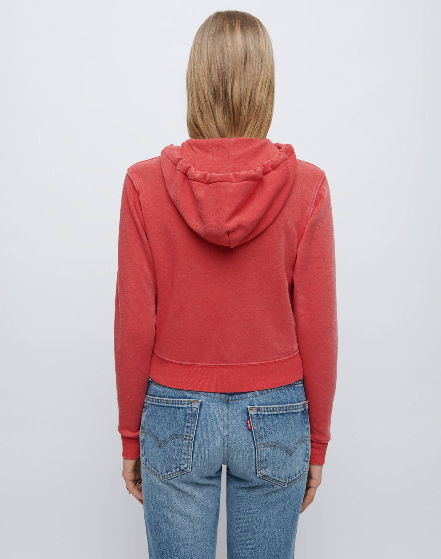 90s Zip Up Hoodie - Heathered Red sold by Re/Done product image thumbnail 5