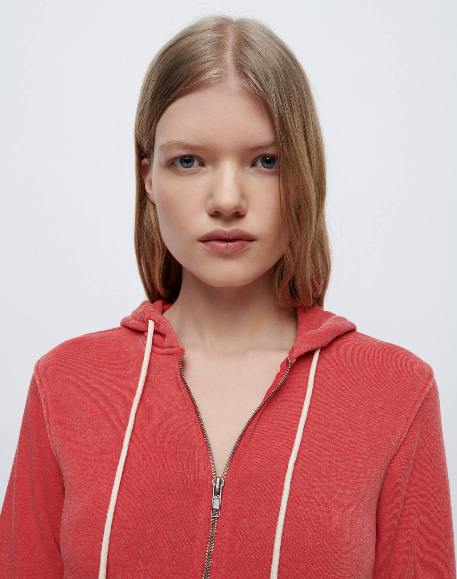 90s Zip Up Hoodie - Heathered Red sold by Re/Done product image thumbnail 3