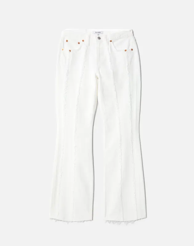 Stripped Mid Rise Kick Flare - White made by Re/Done