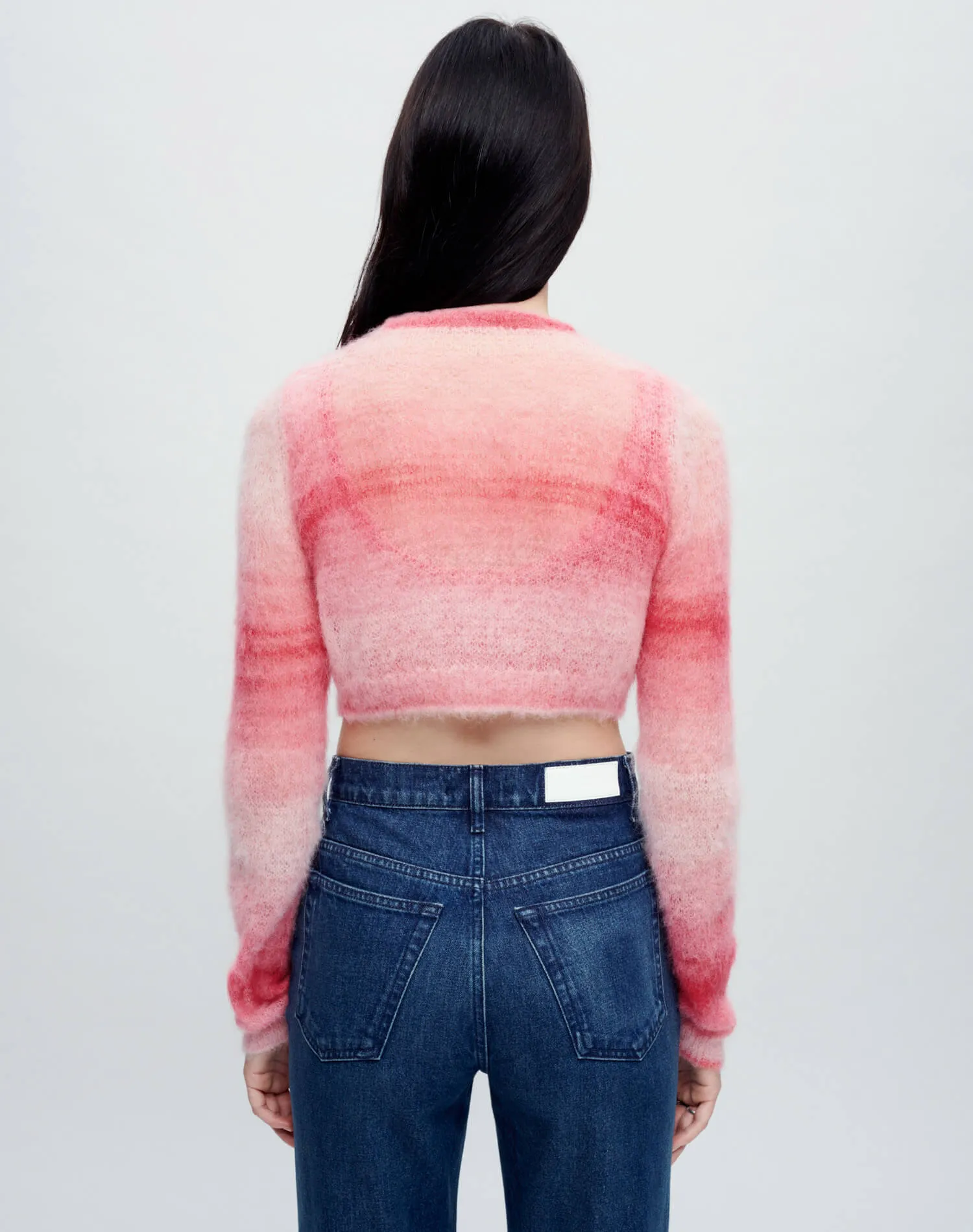 Cropped Crewneck Cardigan - Red Space Dye sold by Re/Done product image thumbnail 5