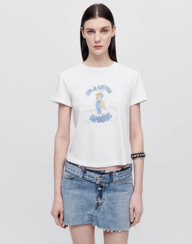 Classic "Little Angel" Tee - Vintage White sold by Re/Done