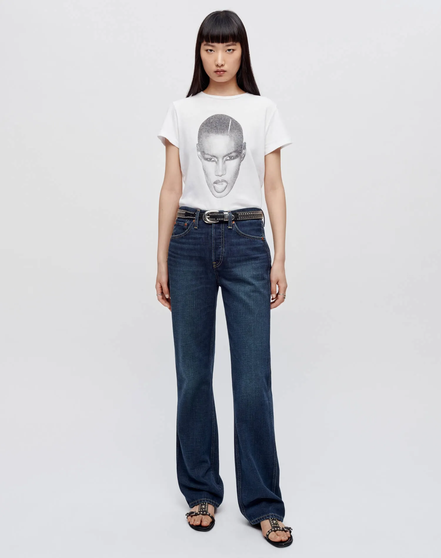 Classic "Grace Jones" Tee - Optic White sold by Re/Done product image thumbnail 2