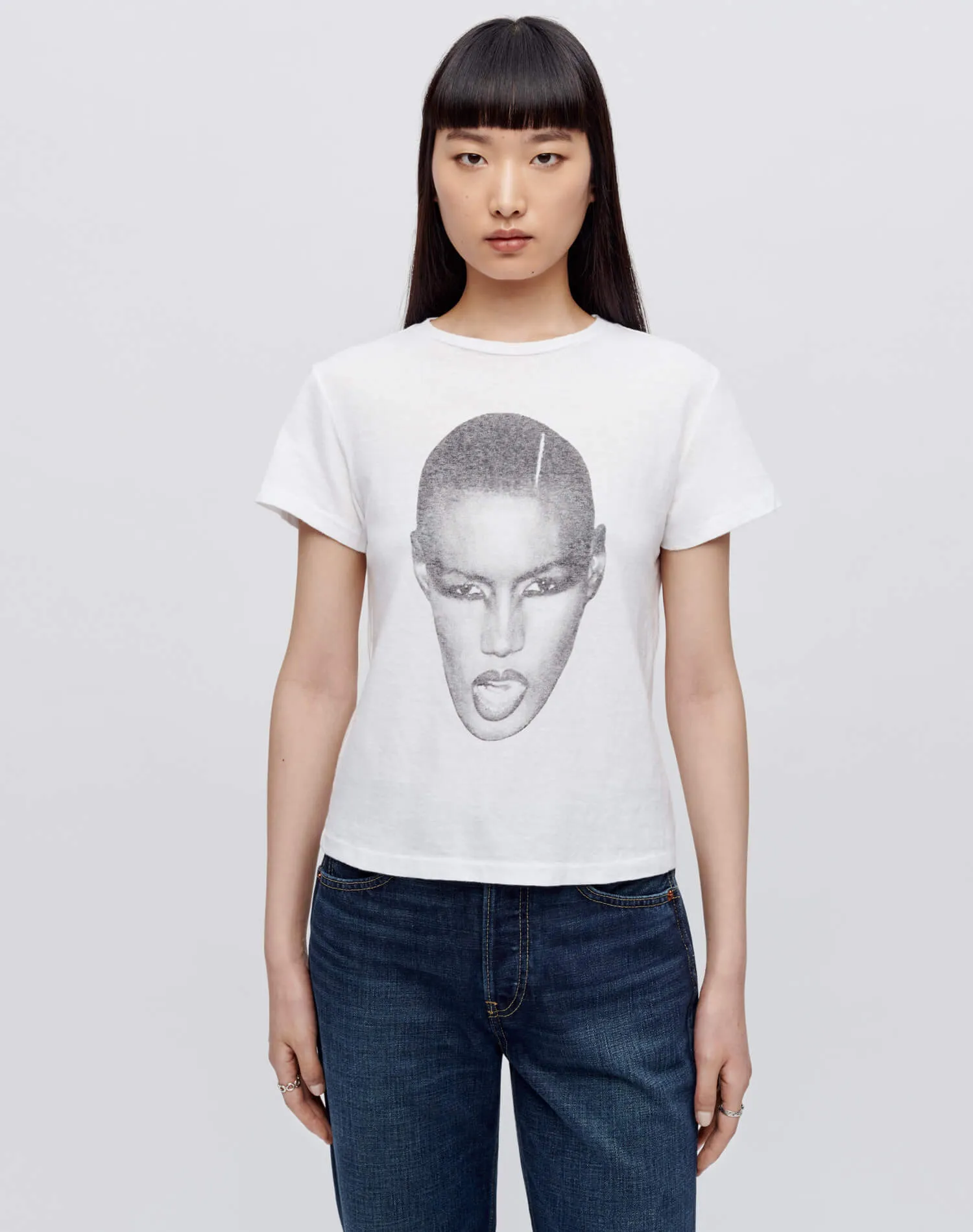 Classic "Grace Jones" Tee - Optic White sold by Re/Done