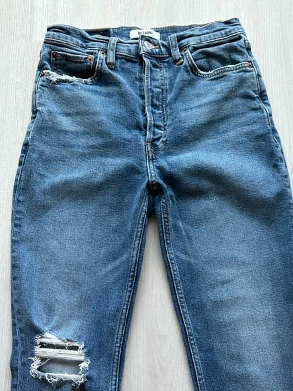 Comfort Stretch High Rise Ankle Crop - Vintage Indigo Destroy sold by Re/Done product image thumbnail 3