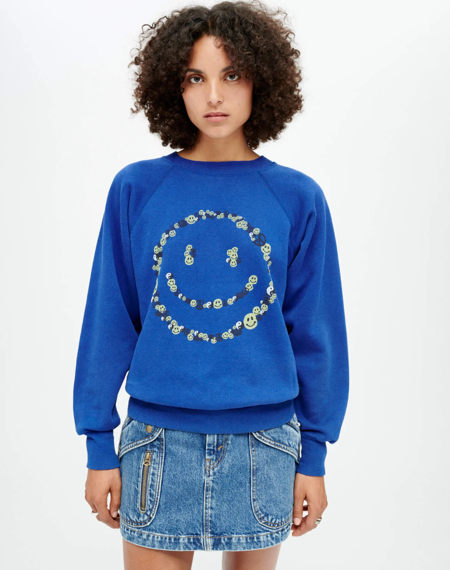 Upcycled "Smile" Sweatshirt - Assorted sold by Re/Done product image thumbnail 3