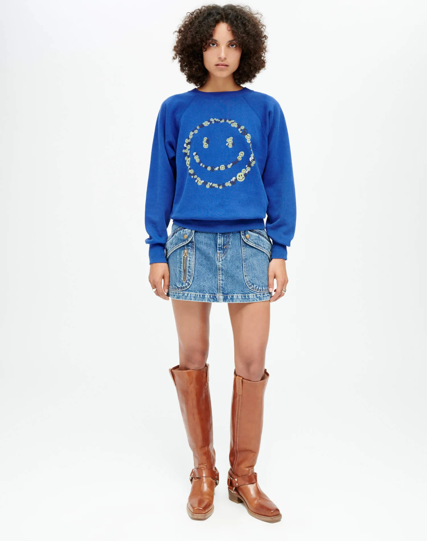 Upcycled "Smile" Sweatshirt - Assorted sold by Re/Done product image thumbnail 4
