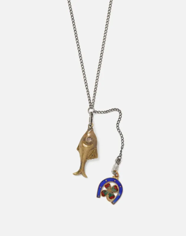 40s Clover And Fish Necklace - #36 made by Re/Done