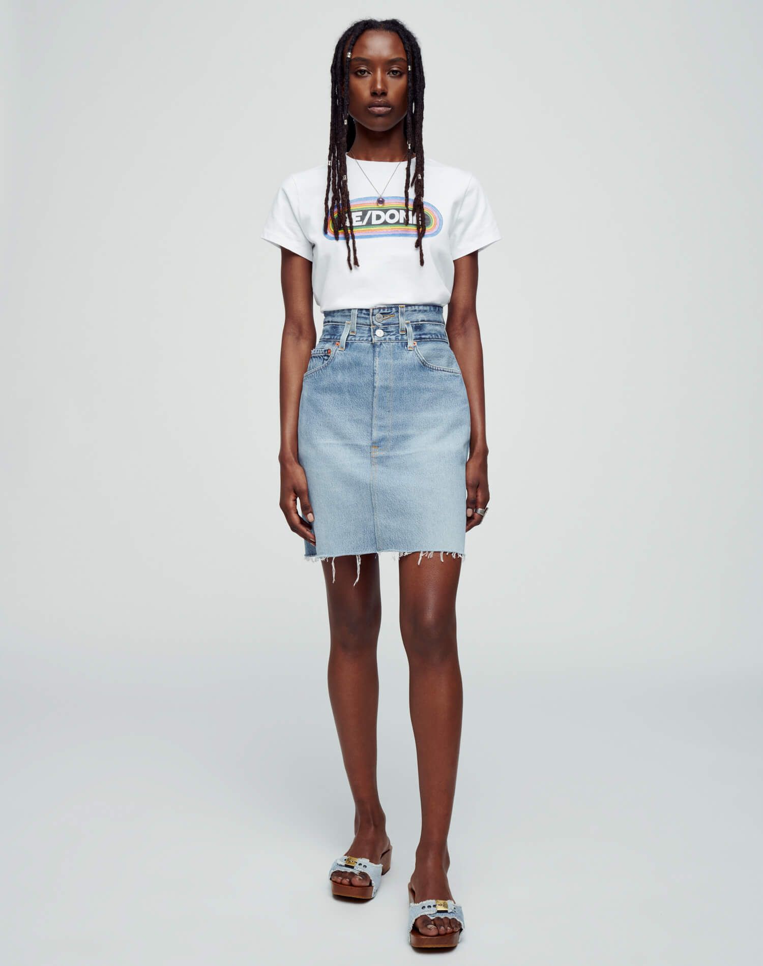 Classic "RE/DONE Rainbow" Tee - Optic White sold by Re/Done product image thumbnail 2