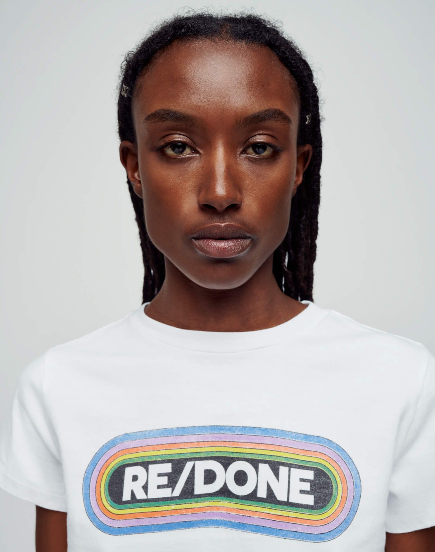 Classic "RE/DONE Rainbow" Tee - Optic White sold by Re/Done product image thumbnail 3