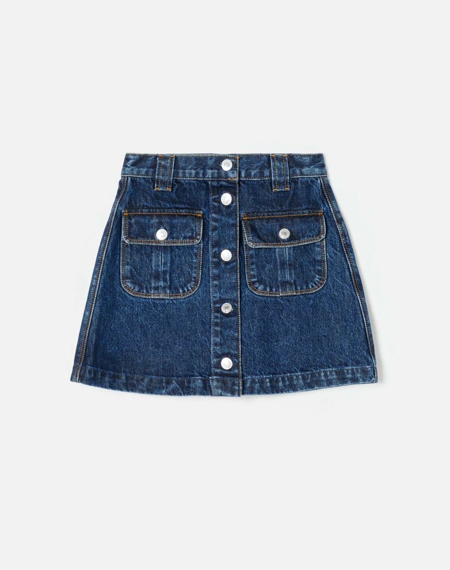 70s Button Front Mini Skirt - Heritage Rinse sold by Re/Done