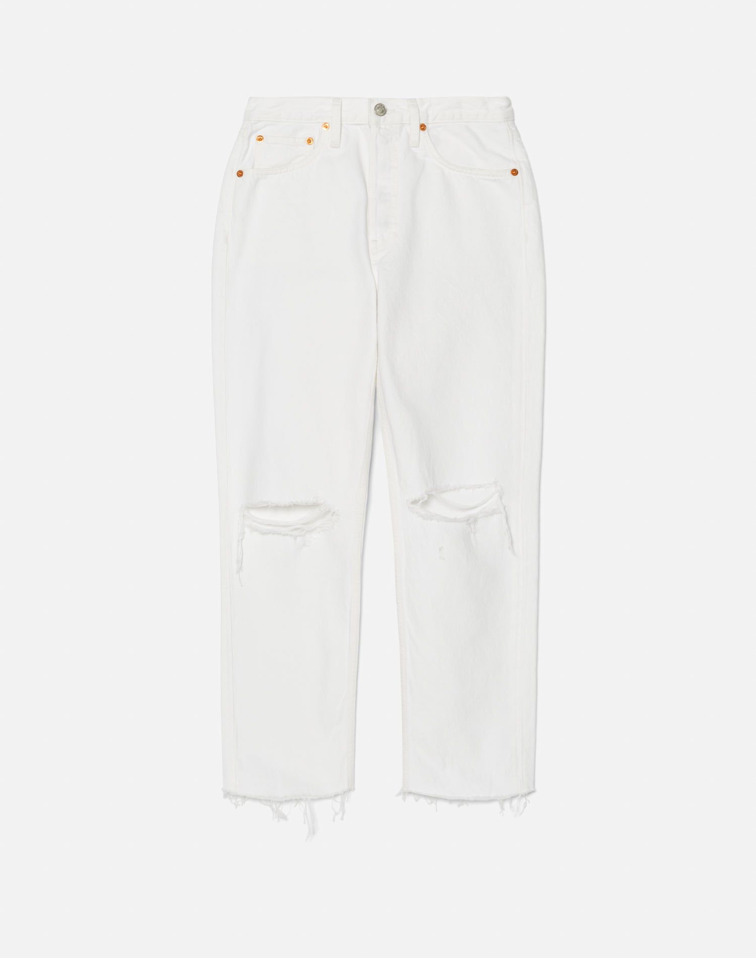 High Rise Stove Pipe - White Destroyed sold by Re/Done