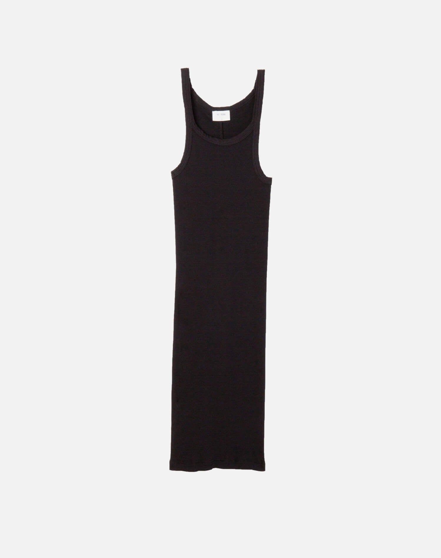 Ribbed Tank Dress - Black sold by Re/Done