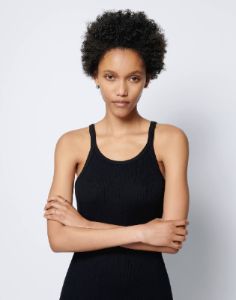 Ribbed Tank Dress - Black sold by Re/Done