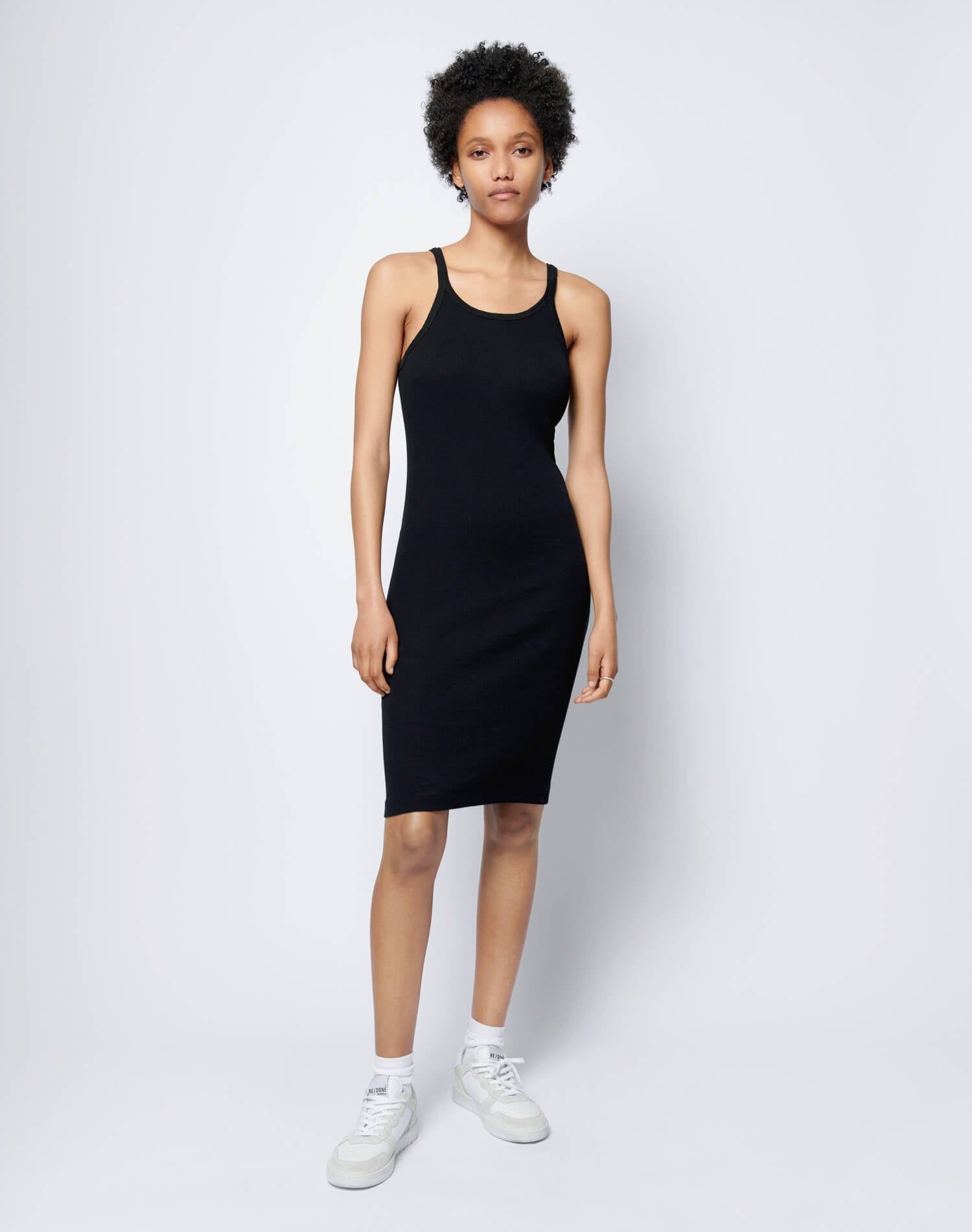 Ribbed Tank Dress - Black sold by Re/Done